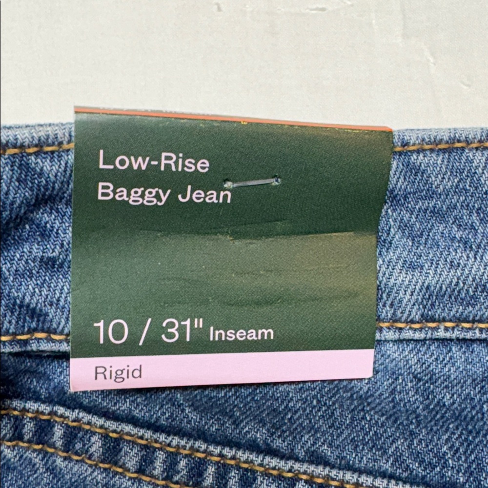 Low Rise Rigid Baggy Jeans Womens 10/31 NWT 90s Skater Style Wide Leg Blue Denim - Picture 8 of 13